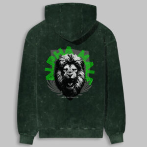 Alpha Male Unisex Acid Washed Printed Hoodie