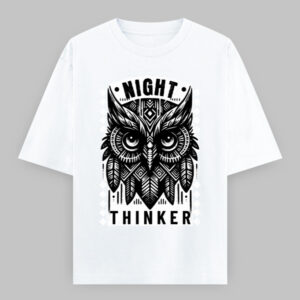 Night Thinker Unisex Oversized Classic Printed T-Shirt