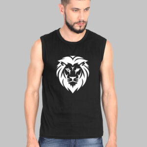 Lion Men's Sleeveless Printed T-Shirt