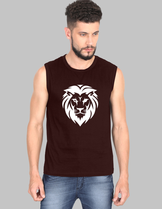 Lion Men's Sleeveless Printed T-Shirt - Image 5