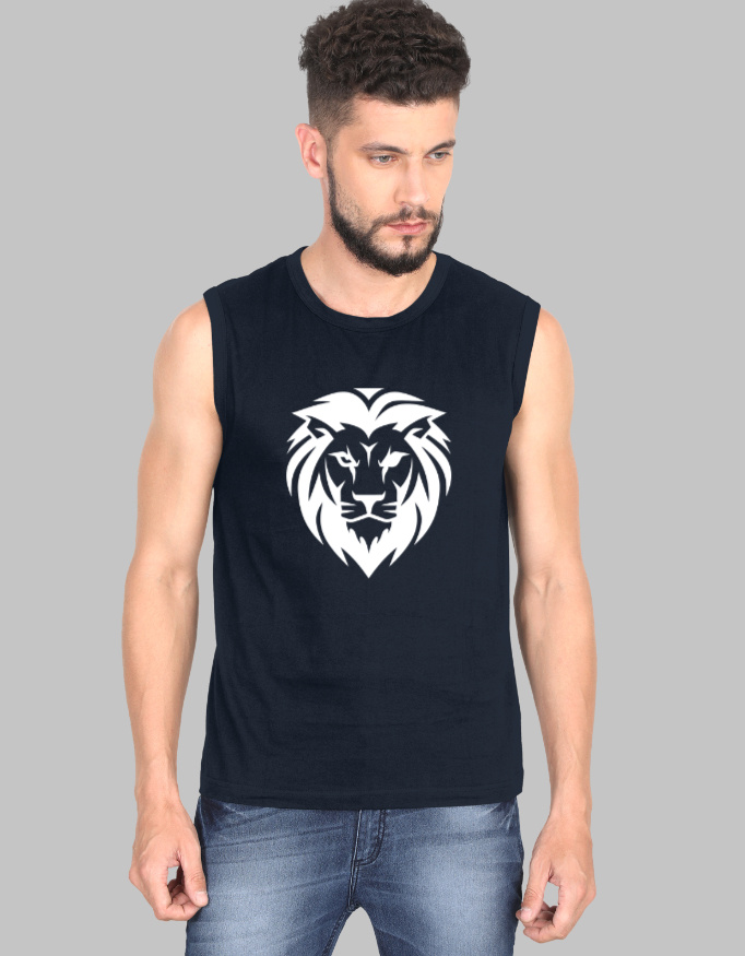 Lion Men's Sleeveless Printed T-Shirt - Image 3