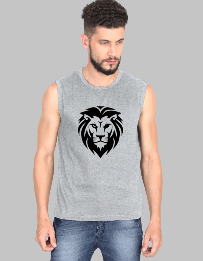 Lion Men's Sleeveless Printed T-Shirt - Image 3