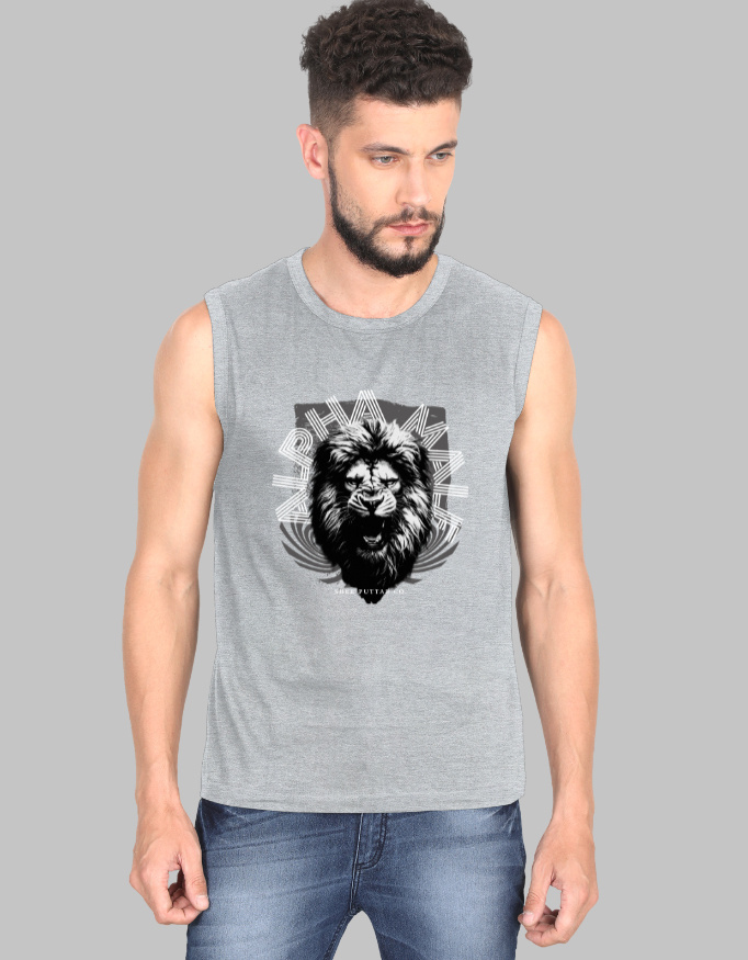 Alpha Male Men's Sleeveless Printed T-Shirt - Image 5