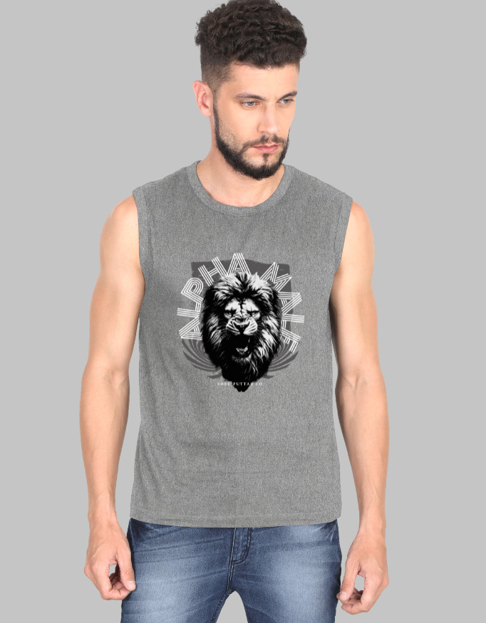 Alpha Male Men's Sleeveless Printed T-Shirt - Image 7
