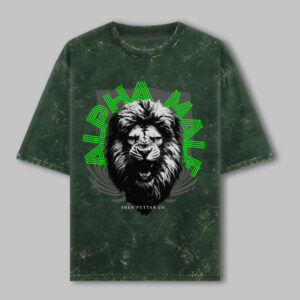 Alpha Male Unisex Acid Washed Oversized Printed T-Shirt